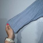 Atelier Max Blue Chambray 100% Linen Lace Top Size Small Photo 2