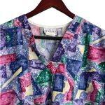 Peaches Uniform Scrubs Women Top XL Medical Uniform Nurse‎ Work Dental Casual Purple Photo 8