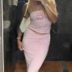 Reformation  Adalynn Knit Two Piece in Pink Rose Size Small (Skirt) Medium (Top) Photo 12