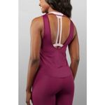 Buffbunny Collection BuffBunny Botanical‎ Tank Top Women's XS Pink Berry Cutout Open Back Curved Hem Photo 1