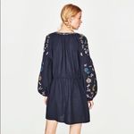 ZARA ✨4xHP✨Navy Blue Short Embroidered Tunic MidiDress✨ Photo 7