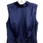 NWOT Lulus Classic Elegance Navy Satin Sleeveless Mock Neck Mini Dress Size M Blue Size M Photo 7