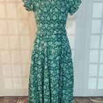 Olivia James The Label Green Dreamscape Pine Ruffles Smocked Lila Dress Small Photo 0