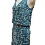 Cache Beaded Sleeveless Mini Dress Green Gold 6 Photo 2