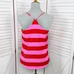 J.Crew Scalloped Striped Cami Halter Tank Top Shirt Pink Red 4 Photo 3