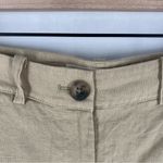 Boden Crop Linen Straight Wide Leg Trouser Tan Oatmeal Size 4 Photo 4