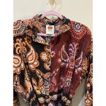 Farm Rio Sweet Mermaids Paisley Satin Shirt Midi Dress Multi Color Size Small Photo 4