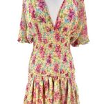 Bytimo Floral Smocked Chiffon Dress Sz M Yellow Size M Photo 2