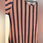 Discreet  Striped Short Sleeve T-Shirt Dress Photo 3
