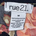 Rue 21  Black Peach Pink Green Floral Long Sleeved Elastic Waist Dress Size M‎ Photo 3