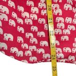Talbots Petite Small White Pink Elephant Print Top Blouse Button Roll-Tab Cotton Photo 10