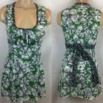 Sweet Pea Green & White Floral Mesh Short Sleeve Print Top L Size L Photo 1