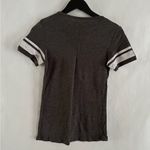 Majestic Baltimore Orioles Distressed Baseball Tee Gray V-Neck Striped Small Photo 3