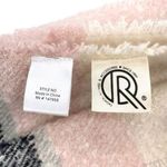 Women’s Fuzzy Fringe Oversized Blanket Scarf Pink Grey Photo 4