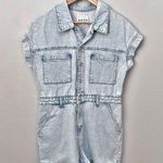 Primark DENIM CO | Light Wash Romper Blue Denim Jean Utility Snap | Size 10 Photo 0