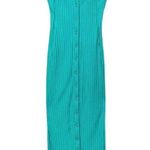 Fleur Du Mal front ribbed snap jersey dress NWT Green Photo 2