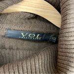 Vintage Y2K Turtle Neck Crochet Fringe Leather Appliqué Brown Sweater Size M Size M Photo 6