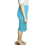 STAUD Chana Pencil Jersey Midi Skirt, Aqua, Large Blue Photo 8