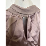 Bailey 44 Satin Sleeveless Top Sand Color Size Medium Mock Neck keyhole‎ back Photo 3