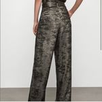 BCBGMAXAZRIA  Wide‎ Leg Metallic Foil Belted Pants Size Medium Photo 1