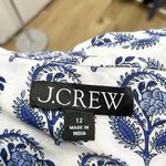 J. Crew Paisley Floral Block Print Button Down Shirt Preppy Blue White size 12 Photo 5