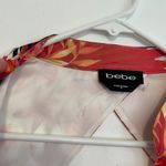 Bebe Long Sleeve Natalie Dress Royal Palm Floral Tropical Bell Sleeve 14 NO BELT Photo 4