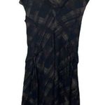 Nicole Farhi Black And Brown Plaid Silk Dress Size 6 Photo 0