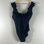 J.Crew  NWT Black Ruffle Scoopback One-Piece Swimsuit Photo 1
