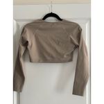 AYBL  Long Sleeve Cropped Athletic Workout Top Neutral Taupe Photo 5