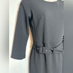 EXPRESS NWT  Classy Midi 3/4 Sleeve Women’s Belted Little Black Sheath Dress XS Photo 3