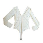 NEW Urban Social Bodysuit V Neck Size Medium White Photo 2