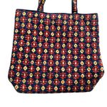 Vera Bradley Womens Tote Bag Navy Orange Geometric Quilted Snap Dual Handle Photo 1