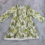 True Destiny NWT True Destinations Women's M Palm Print 3/4 Sleeve Tassel Fringe Tunic Dress Photo 0