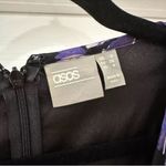 ASOS  Black Ruffle Trim Purple Floral Double Front Slit Maxi Dress sz 4 Photo 6