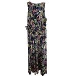 Rafaella Women's XL Blue Tropical Print Sleeveless Maxi Dress Casual Photo 9