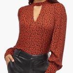 JustFab Puff Sleeve Choker Blouse Size L Photo 0
