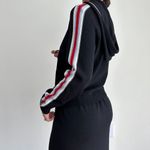 St. John  Cardigan Womens 2 Santana Knit Black Front Zip Hooded Sweater Sport Photo 5