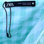 ZARA NWOT Seersucker Beaded Gingham Flare Dress Size XL Photo 6