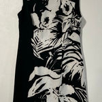 Connected Apparel Connected Petite Black White Floral Sheath Dress Women’s 10P Sleeveless Work Car Photo 0