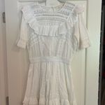 Love Shack Fancy Cooper White Cotton Lace Ruffle Mini Dress Photo 0