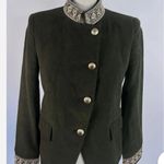 ZARA  olive green romantic military gold embroidered jacket size xs Photo 2