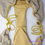 NEW Free People It's Now Cool‎ Gathered Tie Up Bikini Bottom Gold Lurex, size XL Photo 5