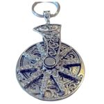Cowboy Boot Spur XXL Key Chain Pendant Silver Photo 1