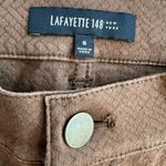 Lafayette 148  Herringbone Brown Trouser Pants Size 6 Stretch 4 Pocket Photo 3