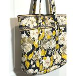 Vera Bradley Quilted Tote Bag Floral Print Yellow White Black Shoulder Bag Photo 4