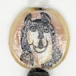 Handmade Painted Dog Bead Keychain Hand Crafted Beaded Black Photo 2