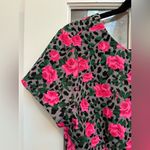 Betsey Johnson  Pink Leopard Rose Garden Floral Ruffle Cottage Core Size 12 Large Photo 4