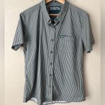 Dixxon Benny triple stripe short sleeve button up shirt Sage green large Photo 5