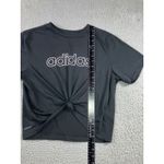 Adidas T-Shirt Women Small Black Tie Front Sellout Sporty Aeroready Primegreen Photo 1