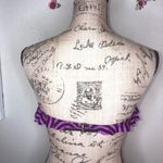 Victoria's Secret Victoria’s Secret Bandeau Wire Free Purple & Black Stripe Bikini Top Size M Photo 3